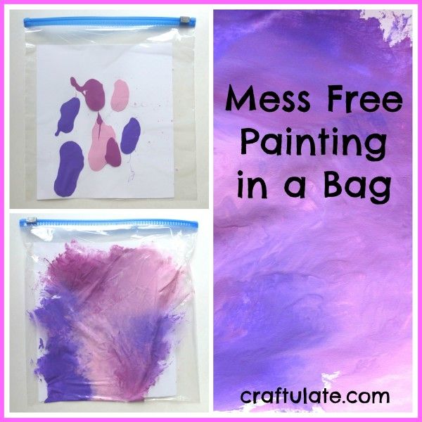 Mess Free Painting in a zip Lock Freezer Bag - Messy Little Monster