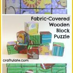 Fabric-Covered Wooden Block Puzzle