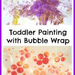 Toddler Painting with Bubble Wrap