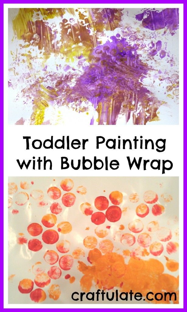 Toddler Painting with Bubble Wrap