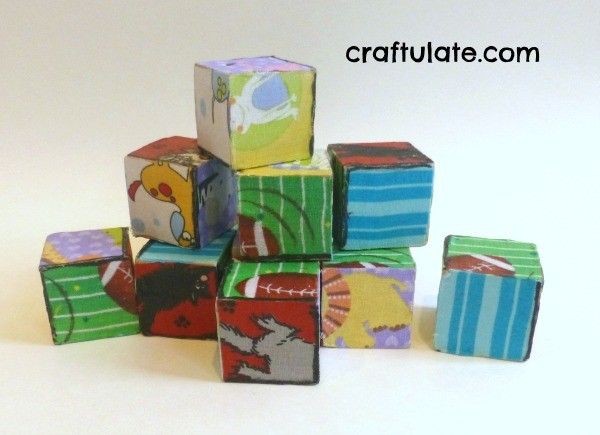 Fabric-Covered Wooden Block Puzzle