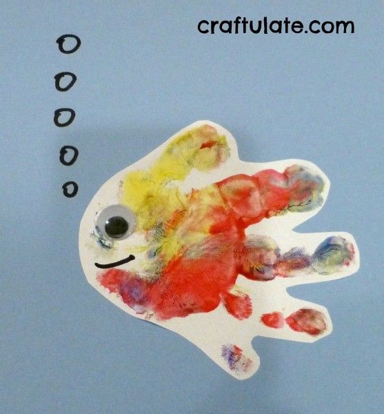 Handprint Fish - turn toddler painty hands into art!