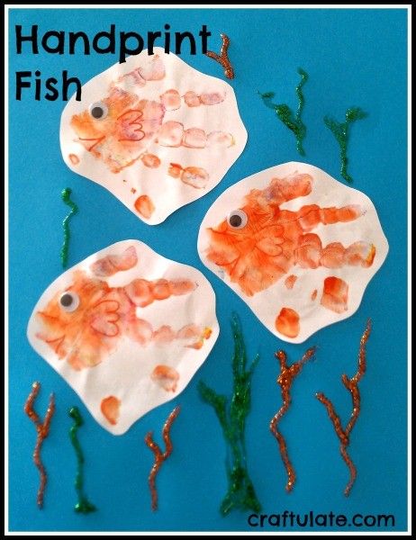 Handprint Fish - turn toddler painty hands into art!