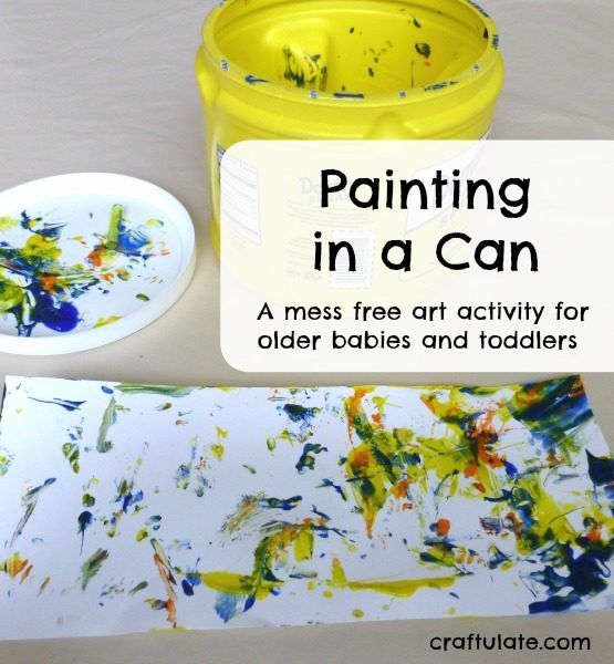 Painting in a Can - a mess free art activity for older babies and toddlers