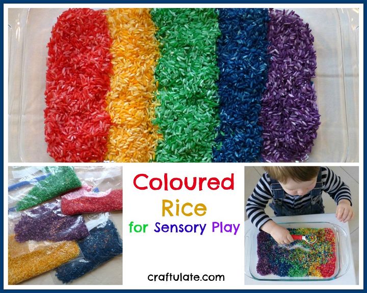 Coloured Rice for Sensory Play