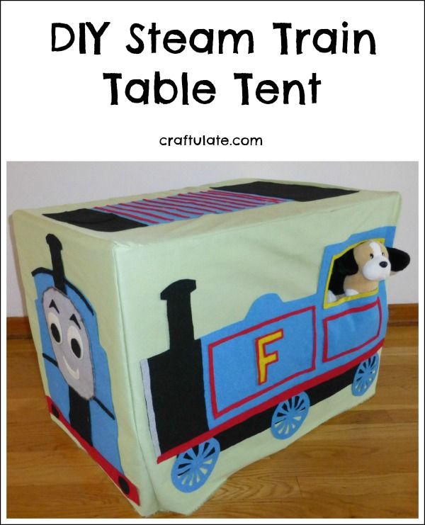DIY Steam Train Table Tent - kids will love this Thomas-inspired table cover!
