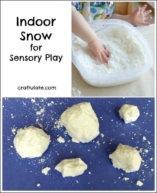 Indoor Snow for sensory play: if you don't have any outside - make your own!