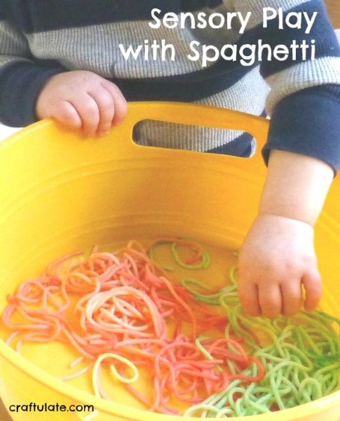 Sensory Play with Spaghetti - Craftulate