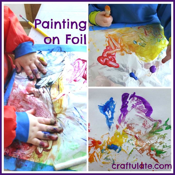 Painting on Foil - art technique for toddlers to try!