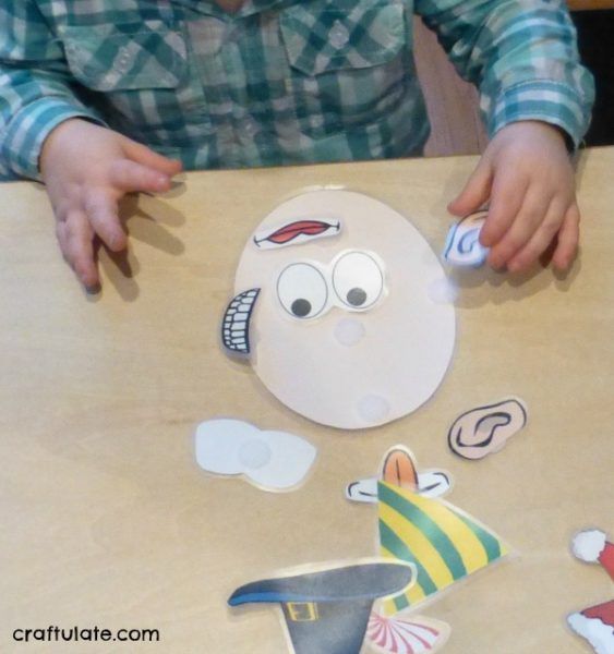 Face Parts Game with free printable Craftulate