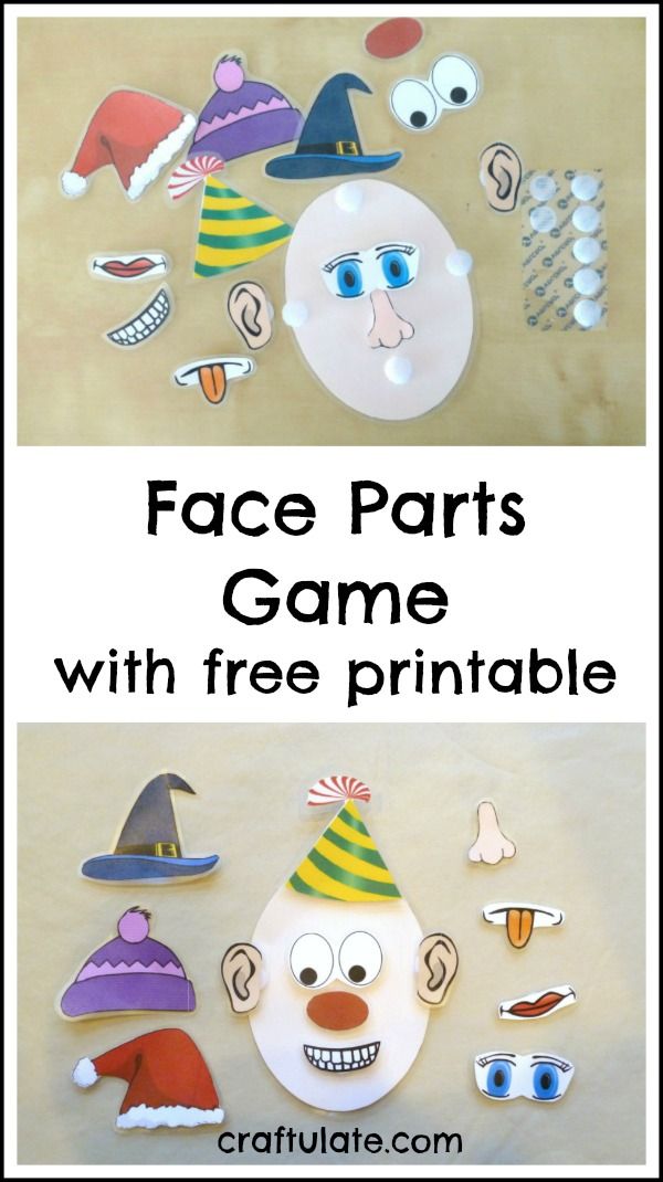 Face Parts Game for toddlers - with free printable!