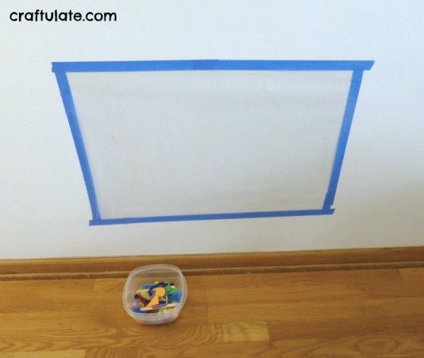 Sticky Wall Art for Toddlers - a fun process art activity