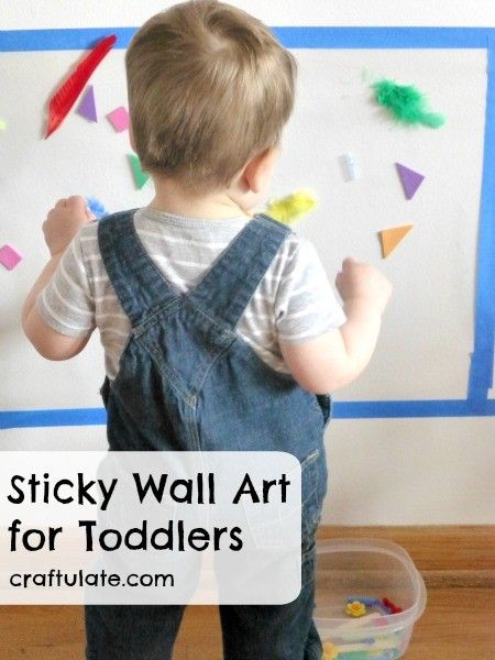 Sticky Wall Art for Toddlers - a fun process art activity