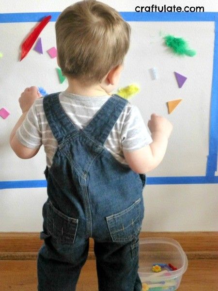 Sticky Wall Art for Toddlers - a fun process art activity