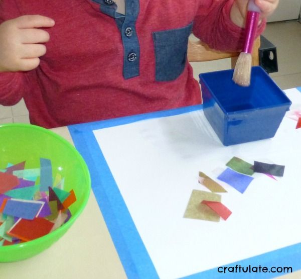 Tissue Paper and Water Art for toddlers