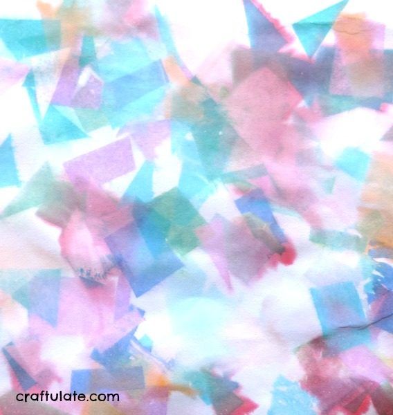 Tissue Paper and Water Art for toddlers
