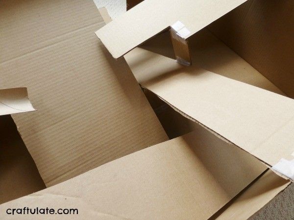 Cardboard Box Ramp for Cars and Balls