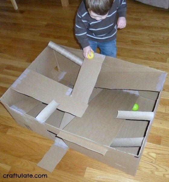 Cardboard Box Ramp for Cars and Balls