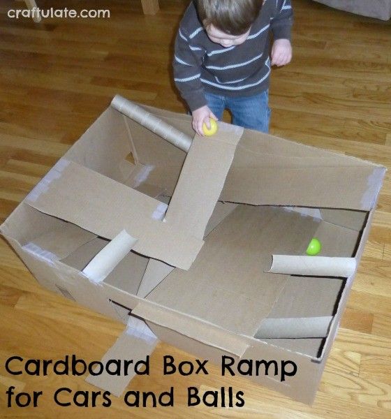 Cardboard Box Ramp for Cars and Balls