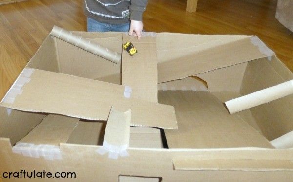 Cardboard Box Ramp for Cars and Balls