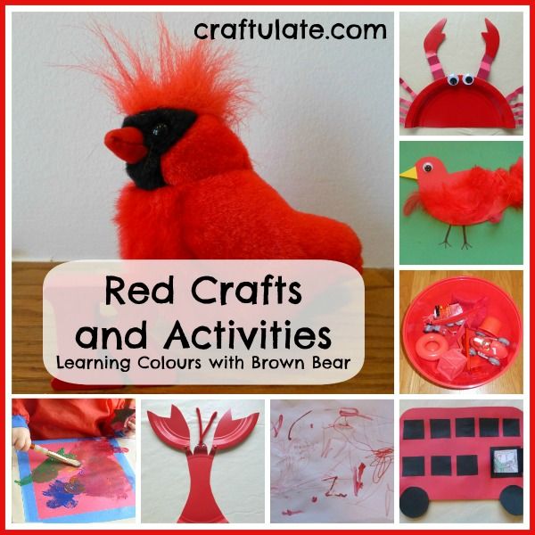 Red Crafts and Activities {Learning Colours with Brown Bear Series} -  Craftulate