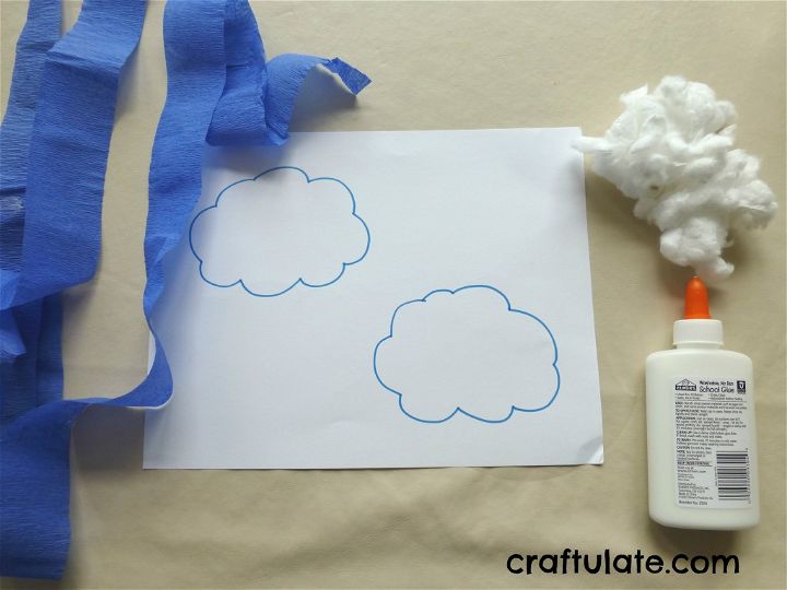 cotton ball clouds craft