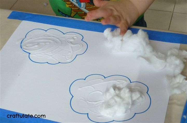 cotton ball clouds craft