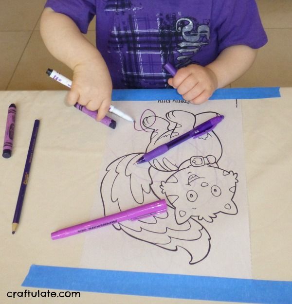 Purple Crafts and Activities (Learning Colors with Brown Bear)