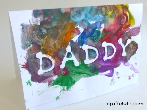 Sticker Resist Father's Day Card - easy card for toddlers to make!