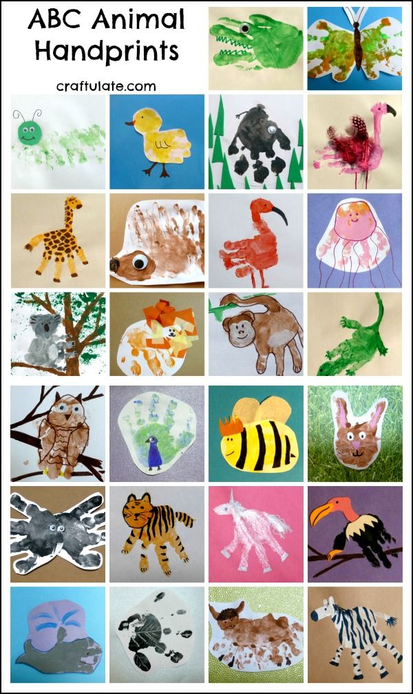 handprint art animals