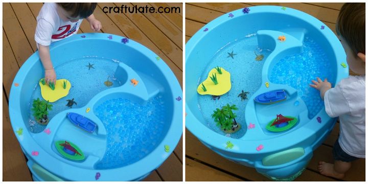 Tropical Island Water Table - with water beads for extra sensory fun!