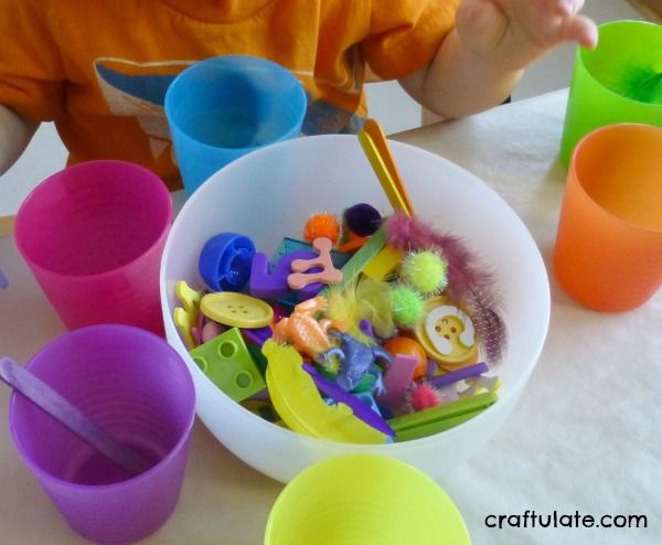 Colour Sorting Cups - toddler activity