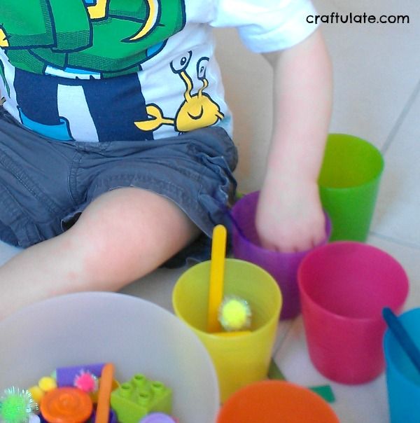 Colour Sorting Cups - toddler activity