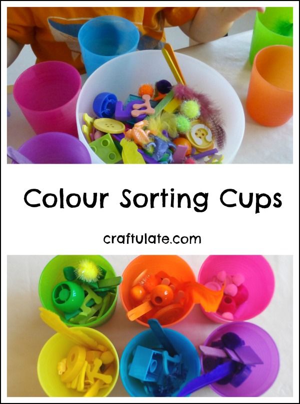 Colour Sorting Cups - toddler activity