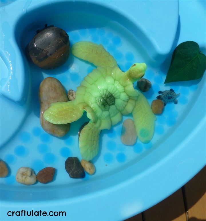 Water Beads for Kids - Sea Turtle Sensory Bin