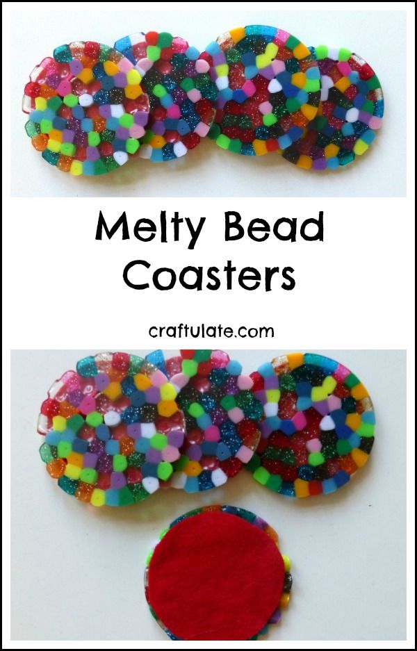 Melty Bead Coasters - a fun craft for kids to make and perfect for gifts!