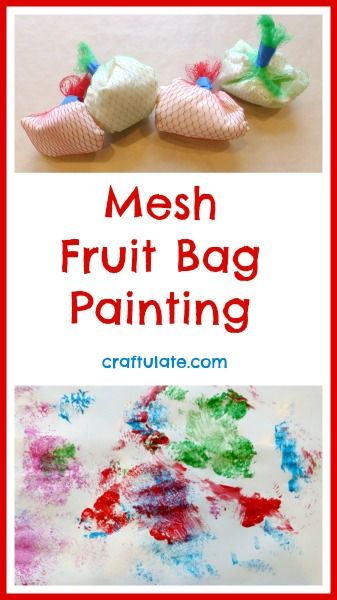 Mesh Fruit Bag Painting - process art for kids