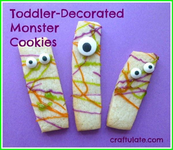 Toddler-Decorated Monster Cookies