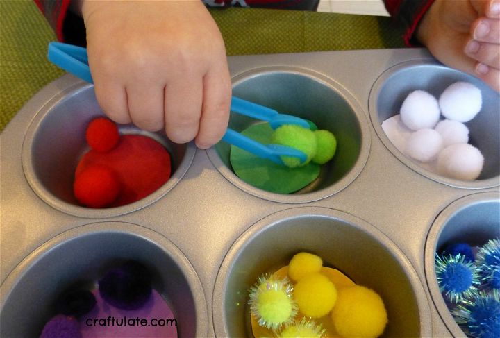 Tongs and Tweezers Training - fine motor skills practice for toddlers