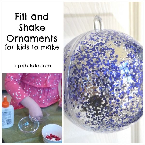 Fill and Shake Ornaments for kids to make!