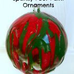 Sparkly Pour-Paint Ornaments