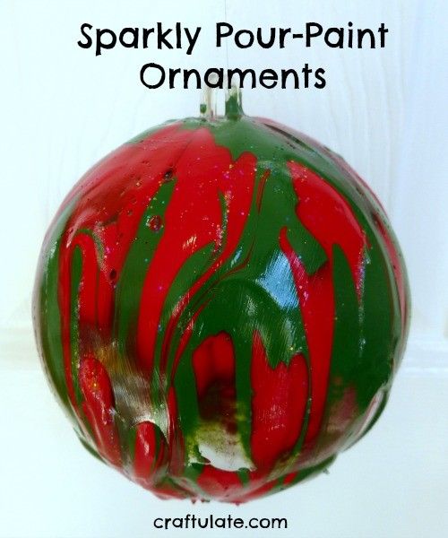 Sparkly Pour-Paint Ornaments