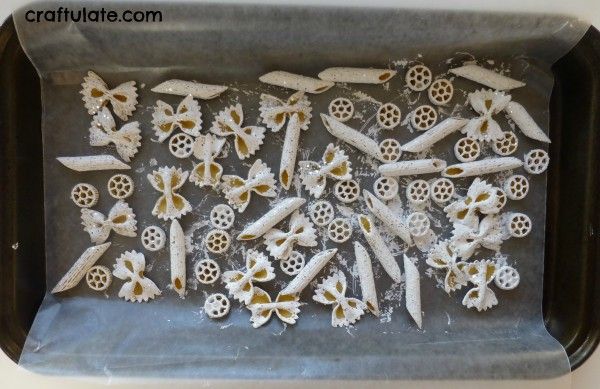 Glittery Christmas Pasta Sensory Play