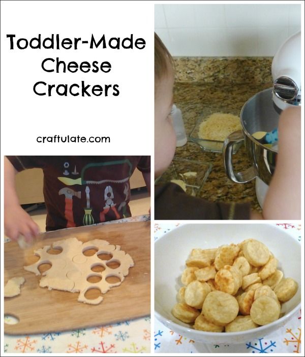 Toddler Made Cheese Crackers - super easy recipe for kids to make