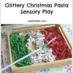 Glittery Christmas Pasta Sensory Play