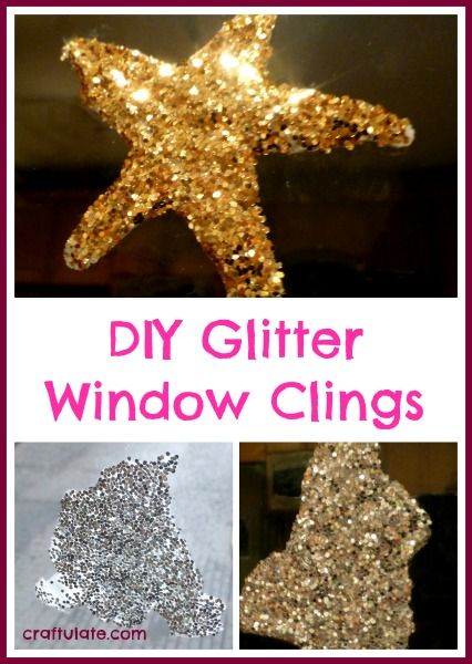 DIY Glitter Window Clings from Craftulate