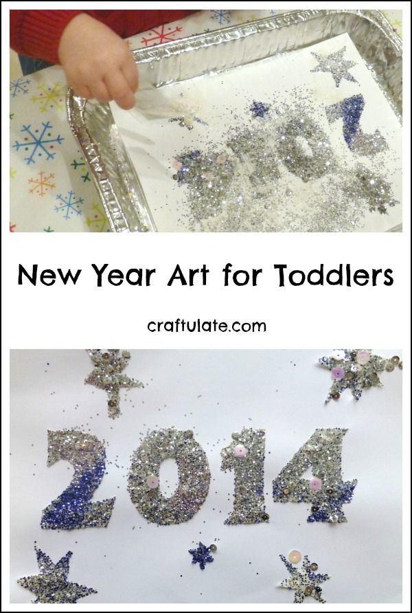 New Year Art for Toddlers - an easy and glittery art project!