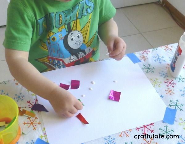 Christmas Tree and Ornament Art for Toddlers - two fun art processes!