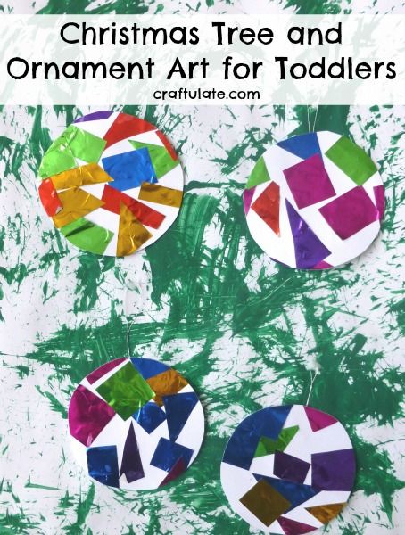 Christmas Tree and Ornament Art for Toddlers - two fun art processes!