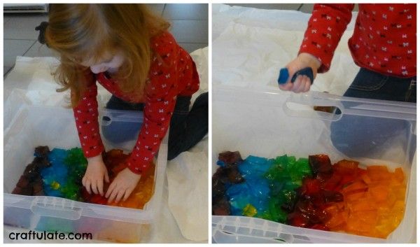 Rainbow Jello Sensory Play